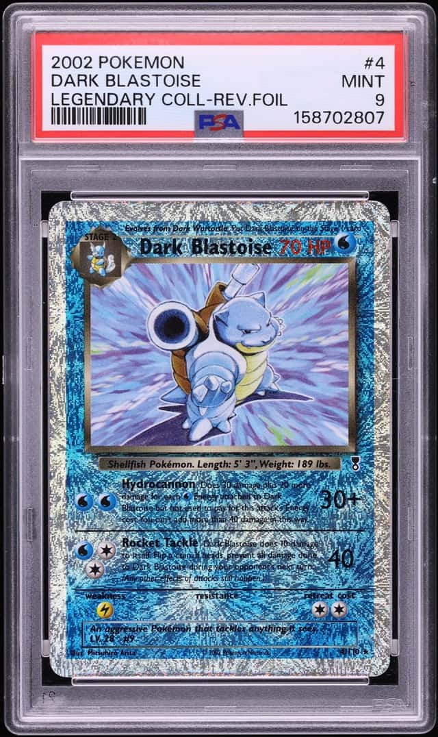 2002 Pokemon Legendary Collection Reverse Holo Dark Blastoise #4 PSA 9 MINT