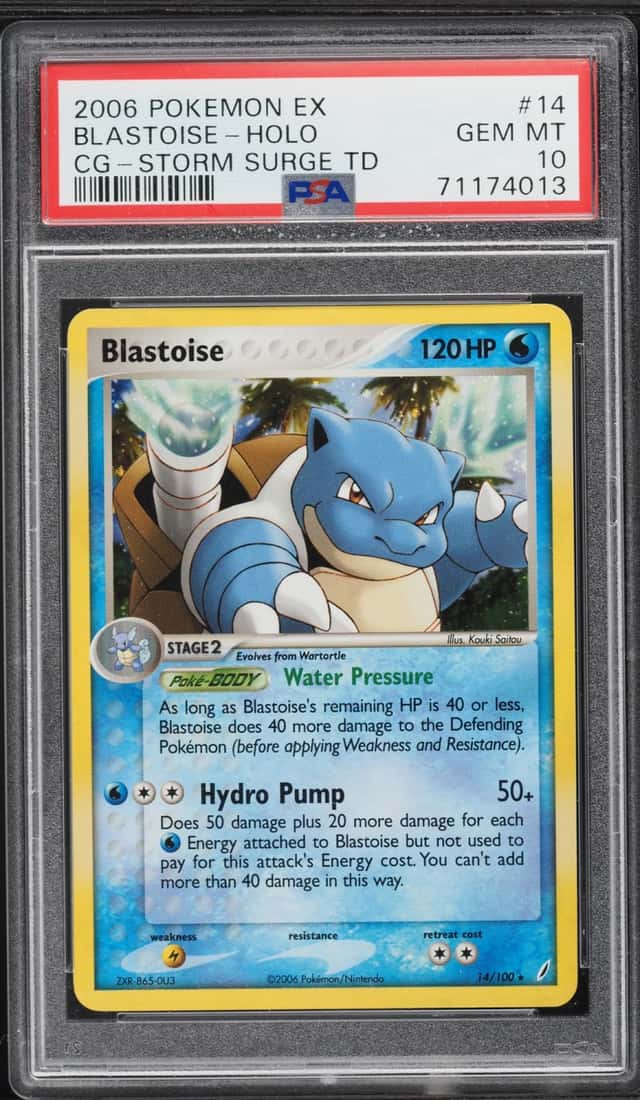 2006 Pokemon EX Crystal Guardians Storm Surge Holo Blastoise #14 PSA 10 GEM MINT