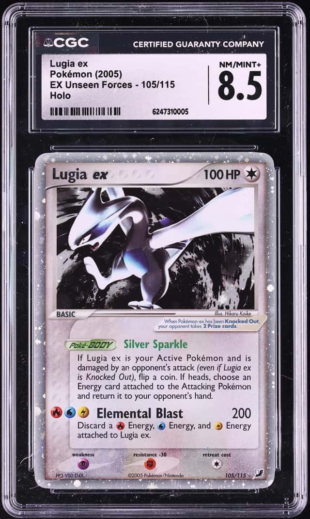 2005 Pokemon EX Unseen Forces Holo Lugia Ex #105 CGC 8.5 NM-MT+