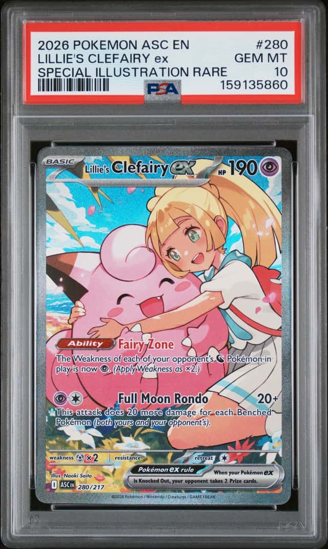 2026 Pokemon Lillie's Clefairy ex Special Illustration Rare #280/217 PSA 10