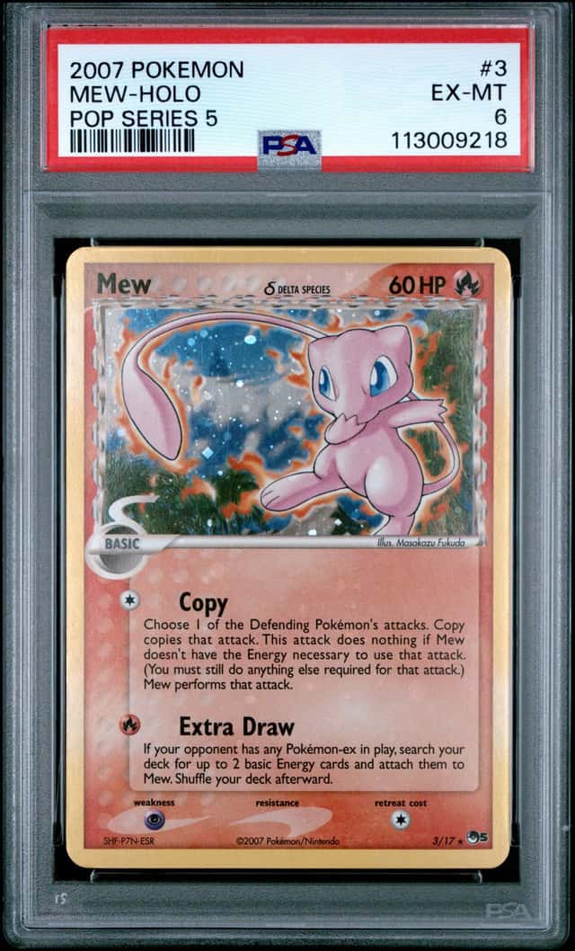 Pokemon Mew Holo Pop Series 5 3/17 PSA 6