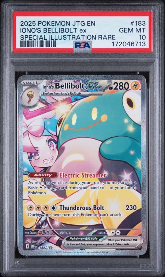 2025 POKEMON JTG EN-JOURNEY TOGETHER #183 IONO'S BELLIBOLT EX PSA 10