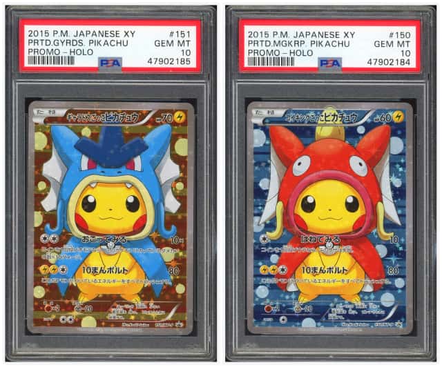 PTCG 宝可梦 两连号PSA10 鲤鱼王变装皮卡丘&暴鲤龙变装皮卡丘 2015 150&151/XY-P PROMO 特别收藏箱 鲤鱼王变装皮卡丘&暴鲤龙变装皮卡丘 日版