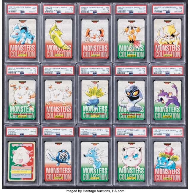 Pokémon Japanese Topsun & Carddass Group of 15 PSA...