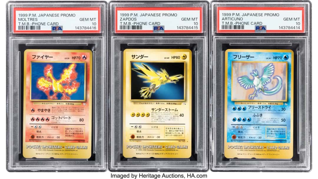 Pokémon Tropical Mega Battle Promo Phone Cards Complete Set of 3
PSA Trading Card Game Gem Mint 10 (The Pokémon Company, 1999)
Consecutive Cert. Set.