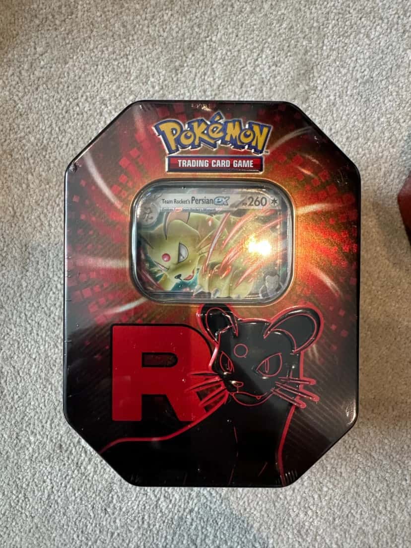 Team Rocket S Persian Ex Tin