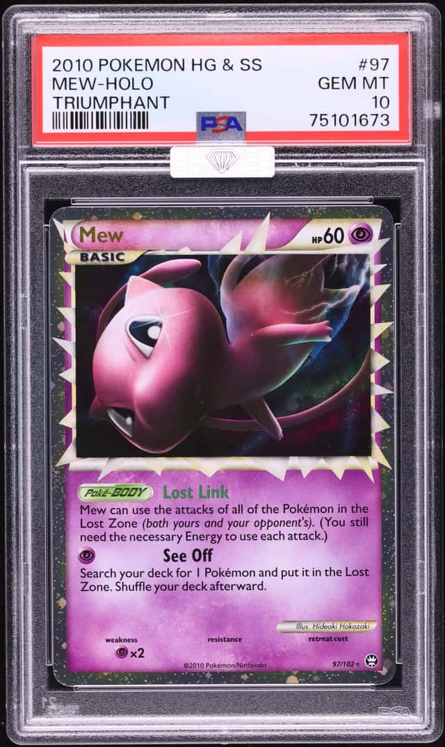 2010 Pokemon HeartGold & SoulSilver Triumphant Holo Mew #97 MBA PSA 10 GEM MINT