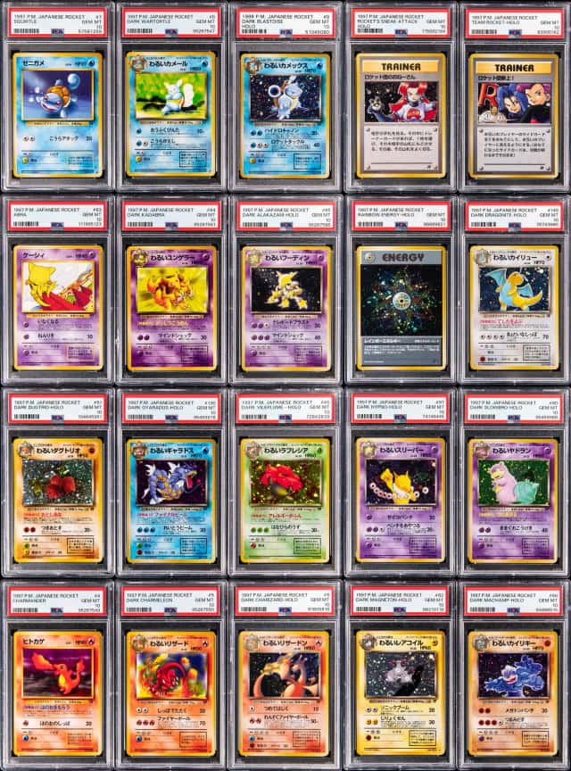 1997 Pokemon Japanese Rocket Gang PSA GEM MT 10 Compete Set (65) - Featuring Dark Charizard, Dark Blastoise, Dark Dragonite
