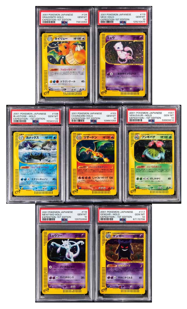 2001 Pokemon Japanese Expedition 1st Edition Holo PSA GEM MT 10 Complete Set (32) - Featuring Mewtwo, Mew, Charizard, Dragonite