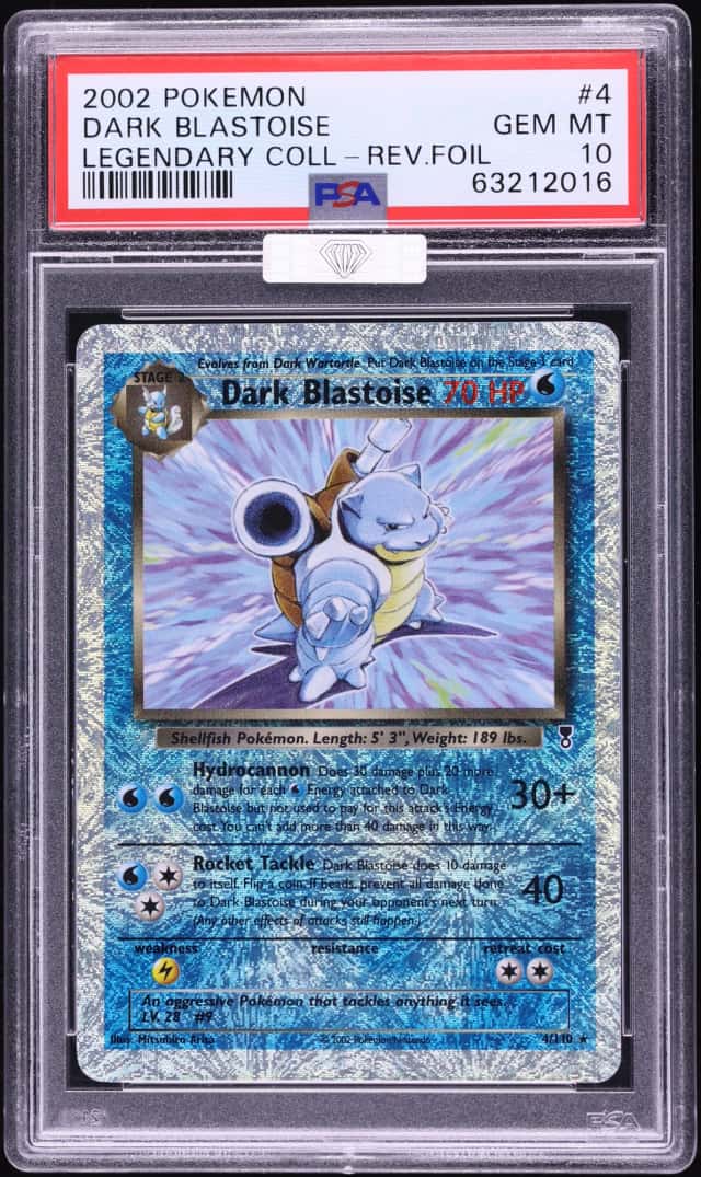 2002 Pokemon Legendary Collection Reverse Holo Dark Blastoise #4 MBA PSA 10 GEM MINT