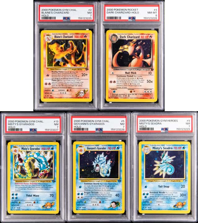 2000 Pokemon PSA-Graded Holo Collection (5) - Featuring Blaine's Charizard, Dark Charizard, Misty's Gyarados