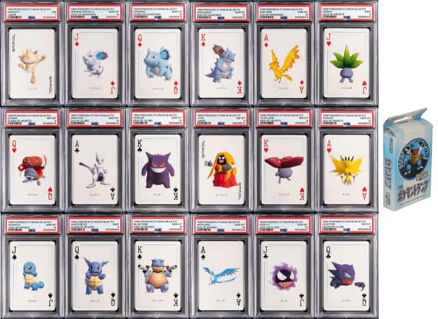 1998 Pokemon Stadium Blue Playing Card Sequentially PSA-Graded Collection (18) - Includes Original Box with Playing Cards (38)