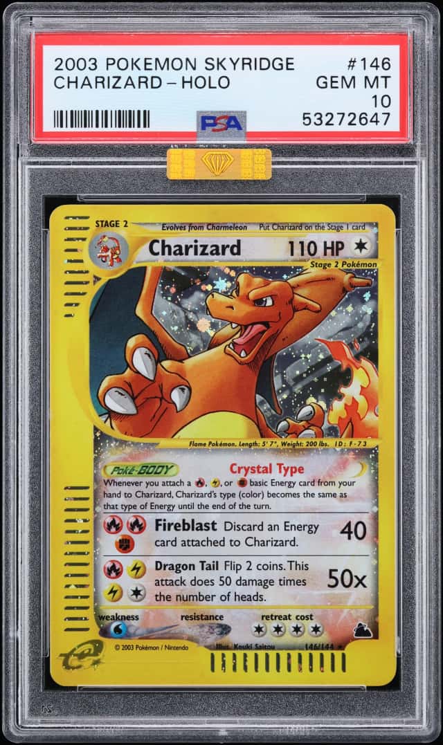2003 Pokemon Skyridge Holo Crystal Charizard #146 MBA PSA 10 GEM MINT