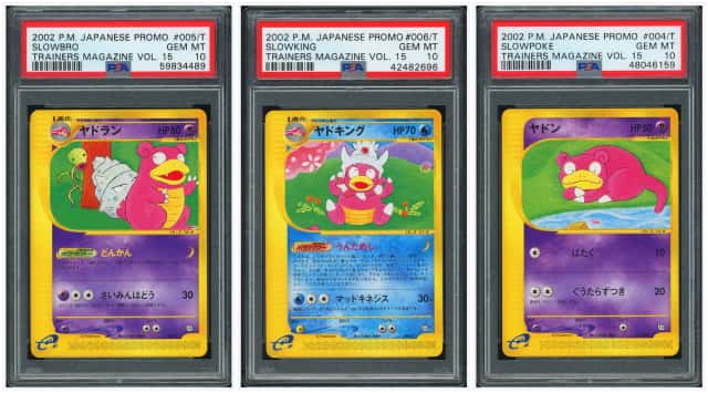 PTCG 宝可梦 3张PSA 10分 呆呆王&呆壳兽&呆呆兽 2002 004-006/T PROMO P J T 训练家杂志Vol.15 日文