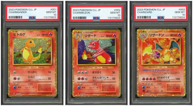 PTCG 宝可梦 三连号PSA 10分 小火龙&火恐龙&喷火龙 2023 001-002-003/032 无 CLL 宝可梦集换式卡牌游戏 Classic 喷火龙&凤王ex牌组 日文