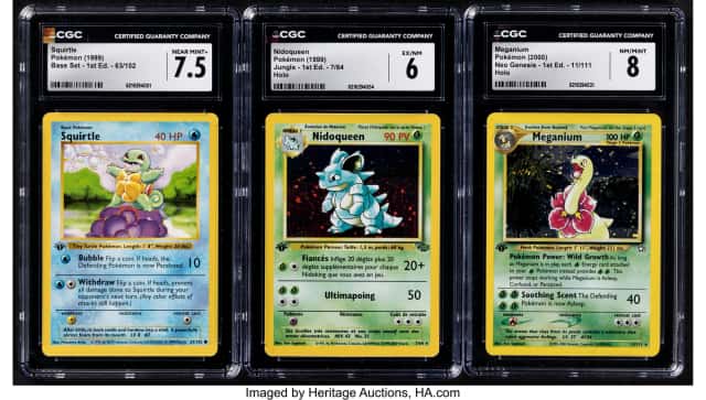 Pokémon 1st Edition Variety Sets Group of 3 CGC Graded...