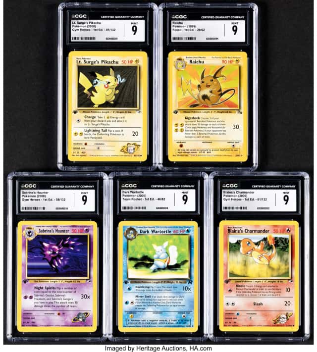 Pokémon 1st Edition Variety Sets Group of 5 CGC Trading...