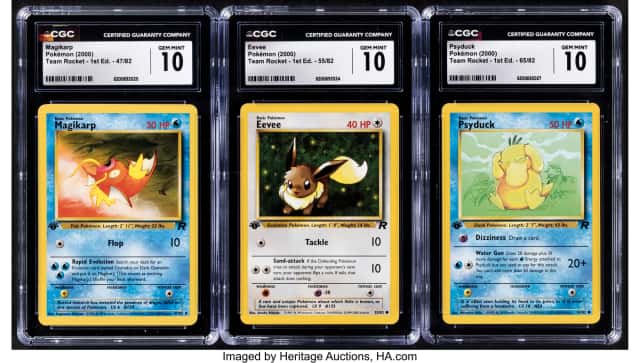 Pokémon 1st Edition Team Rocket Group of 3 CGC Trading...