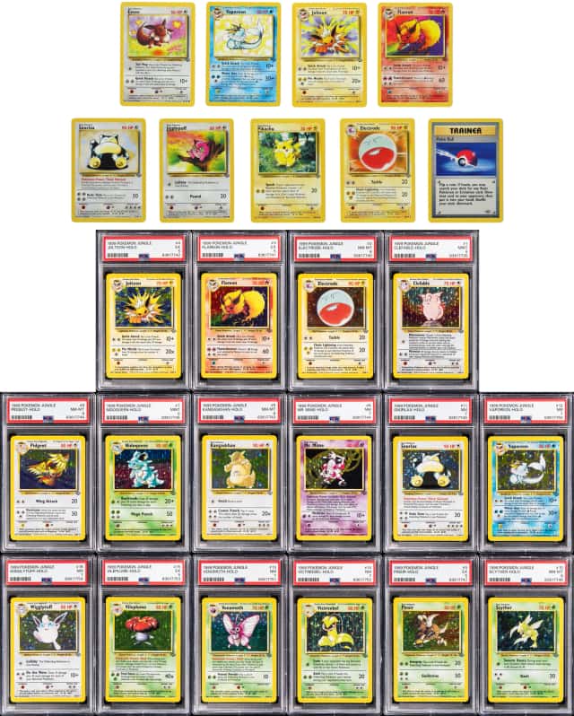 1999 Pokemon Jungle Unlimited Complete Set (64 Cards Including 16 PSA-Graded Holos) - Featuring Holo Snorlax, Flareon, Jolteon