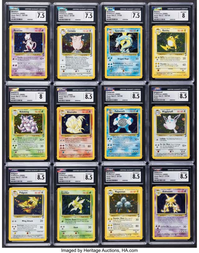 Pokémon Base Set 2 Group of 12 CGC Graded Trading...