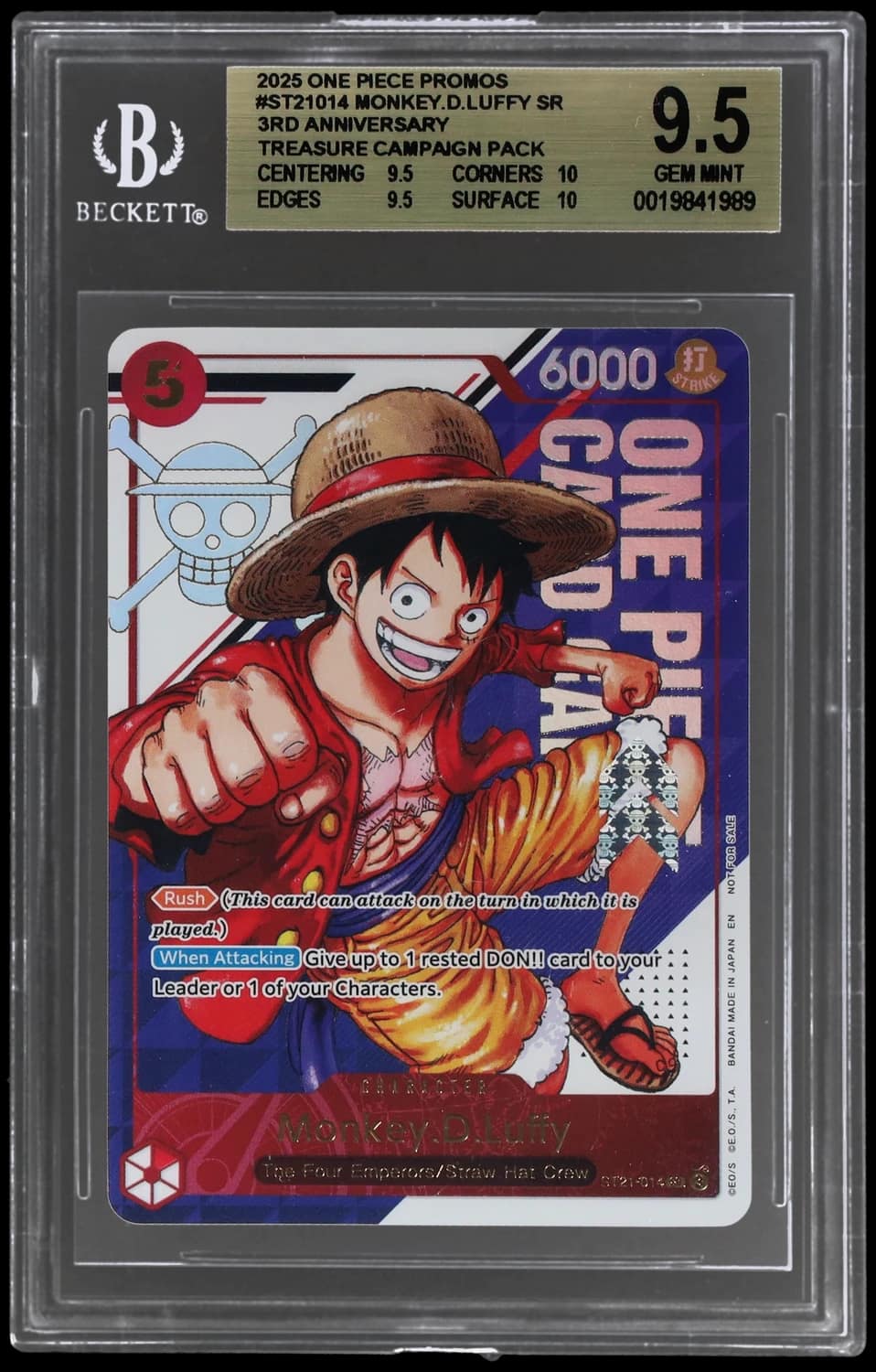 Monkey.d.luffy Sr/(3rd Anniversary! One Piece Card Game Treasure Campaign Pack)