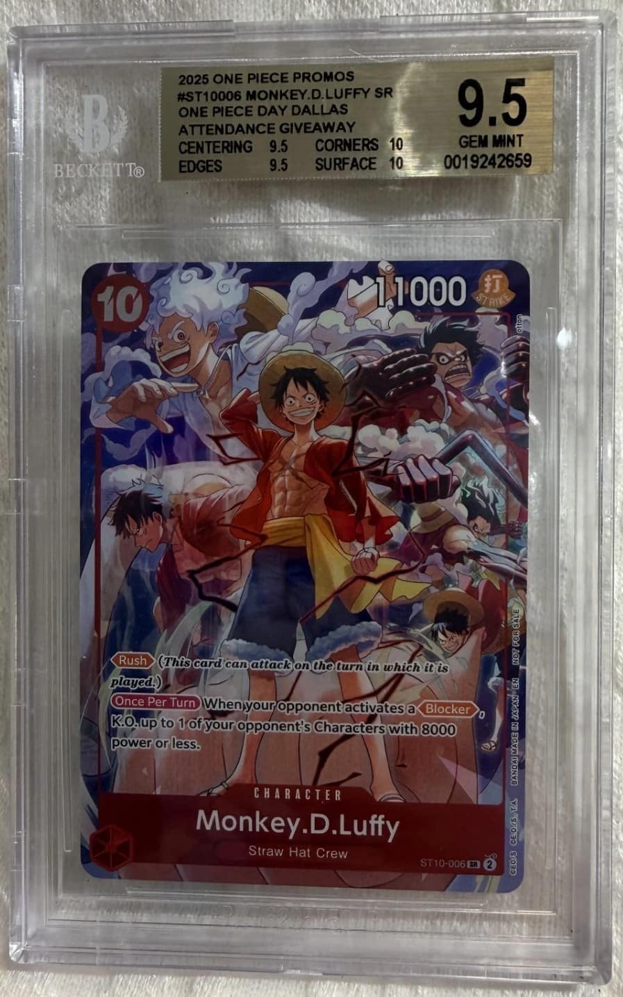 Monkey.d.luffy Sr/(one Piece Day Dallas Attendance Giveaway)