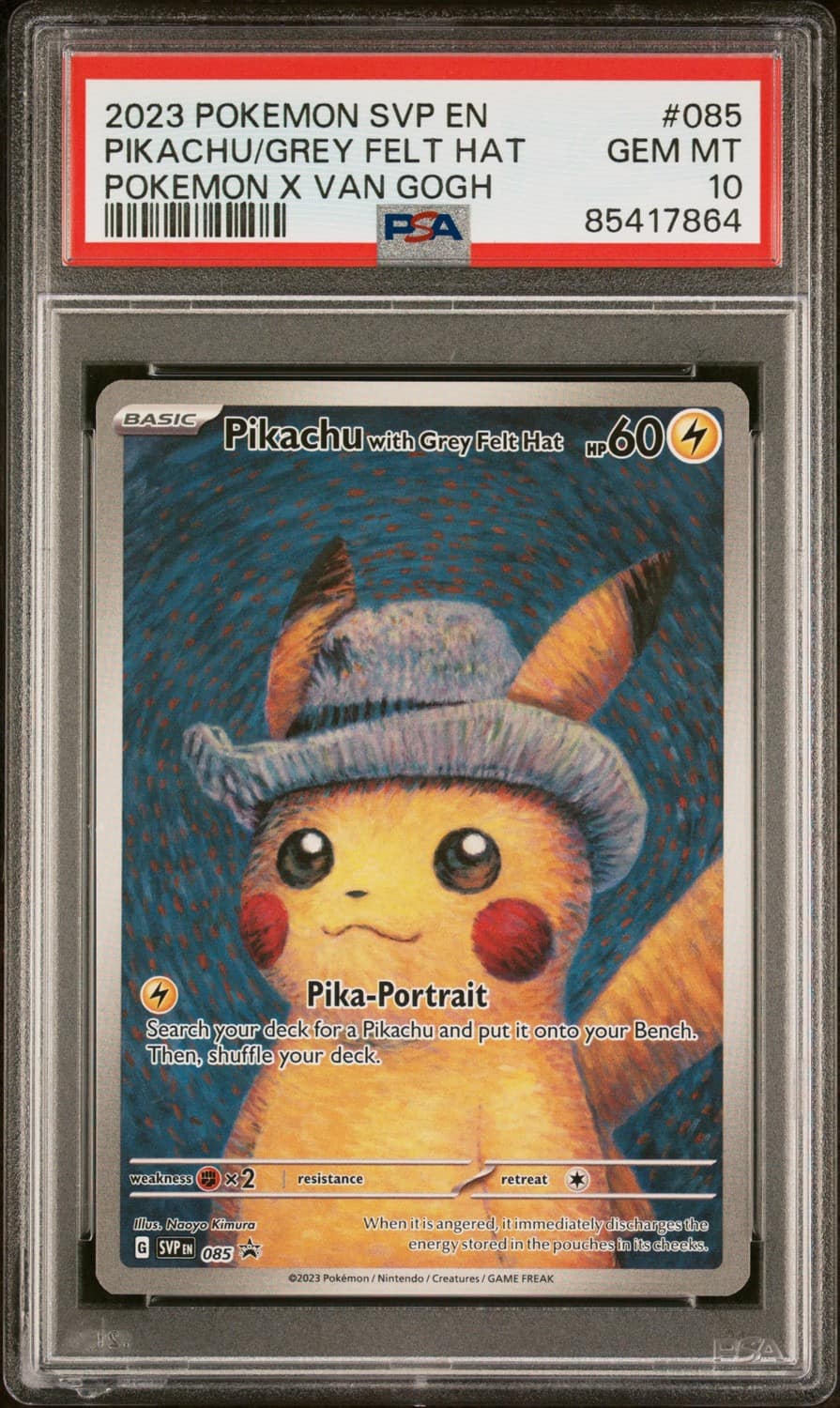 Pikachu/grey Felt Hat