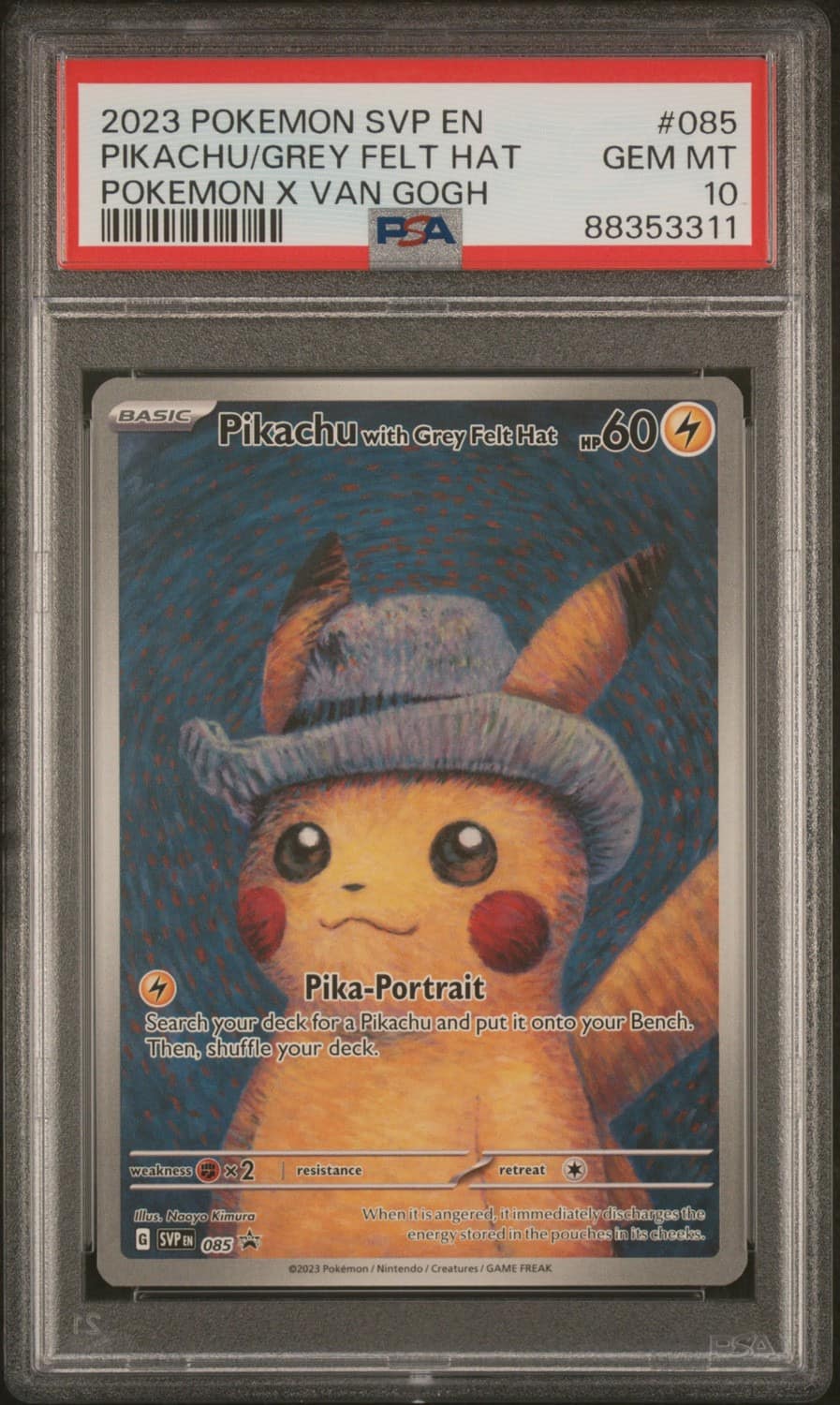 Pikachu/grey Felt Hat