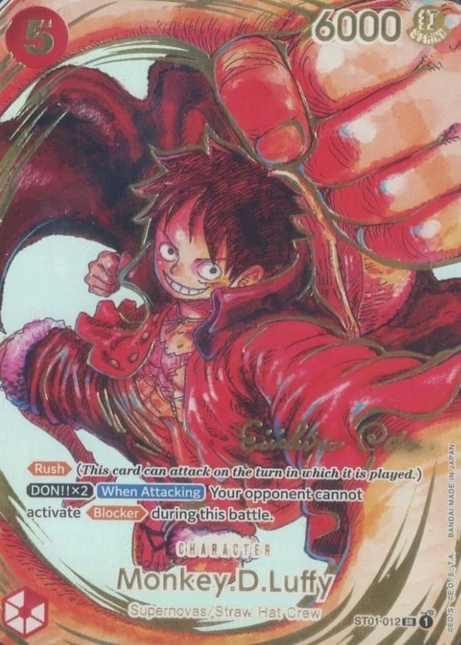 Monkey.d.luffy Signed Sr/(1st Anniversary Special Card)