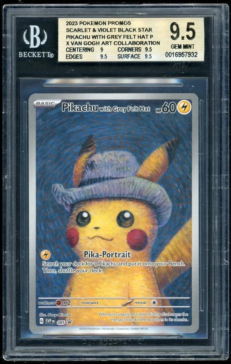 Pikachu/grey Felt Hat