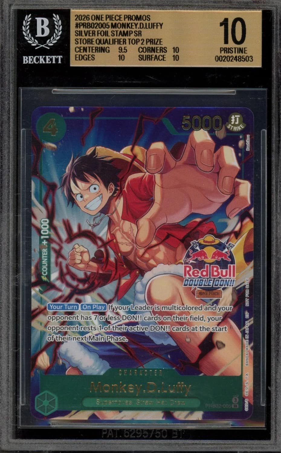 Monkey.d.luffy Sr/(red Bull Double Don!! Store Qualifier Participation Prize)