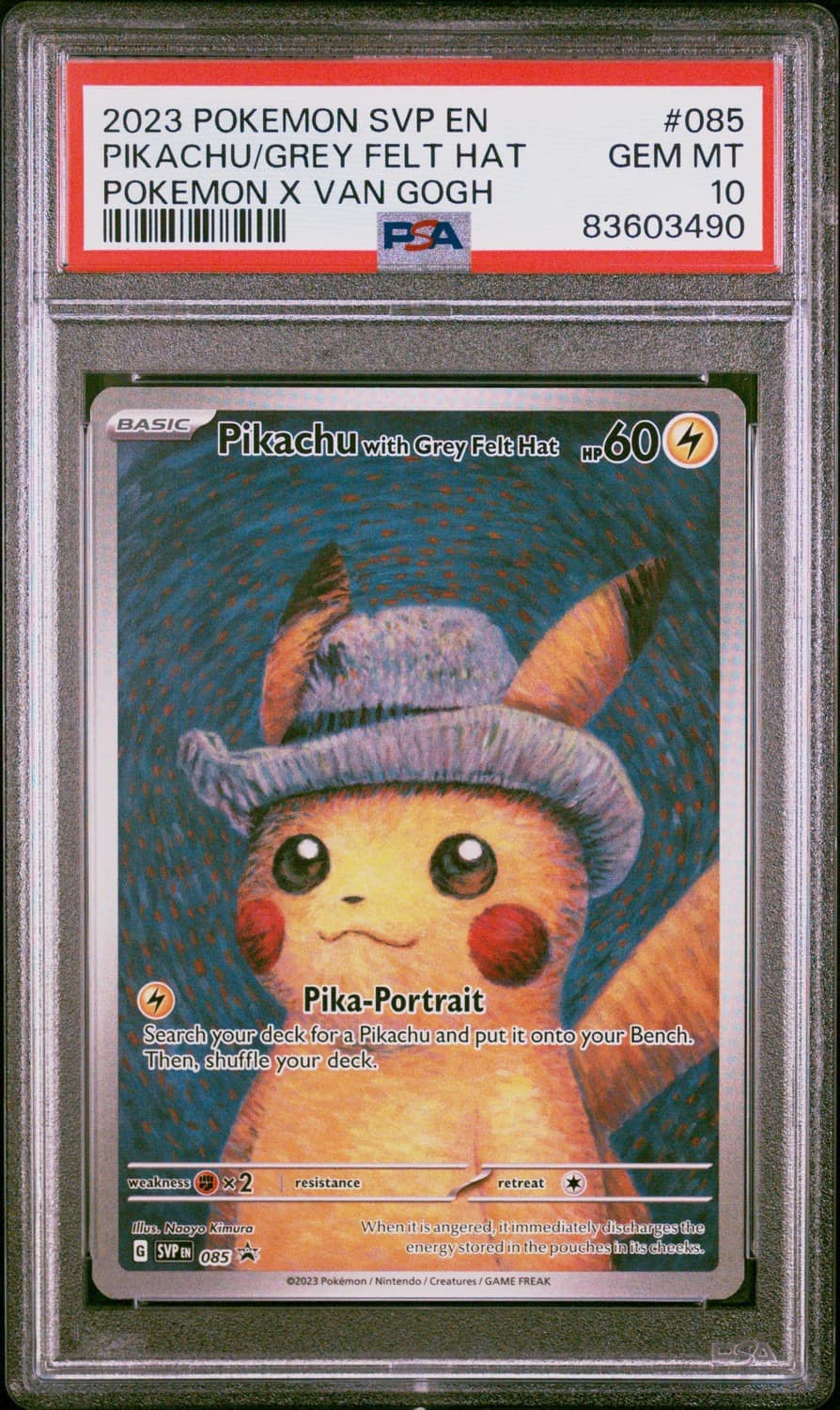 Pikachu/grey Felt Hat