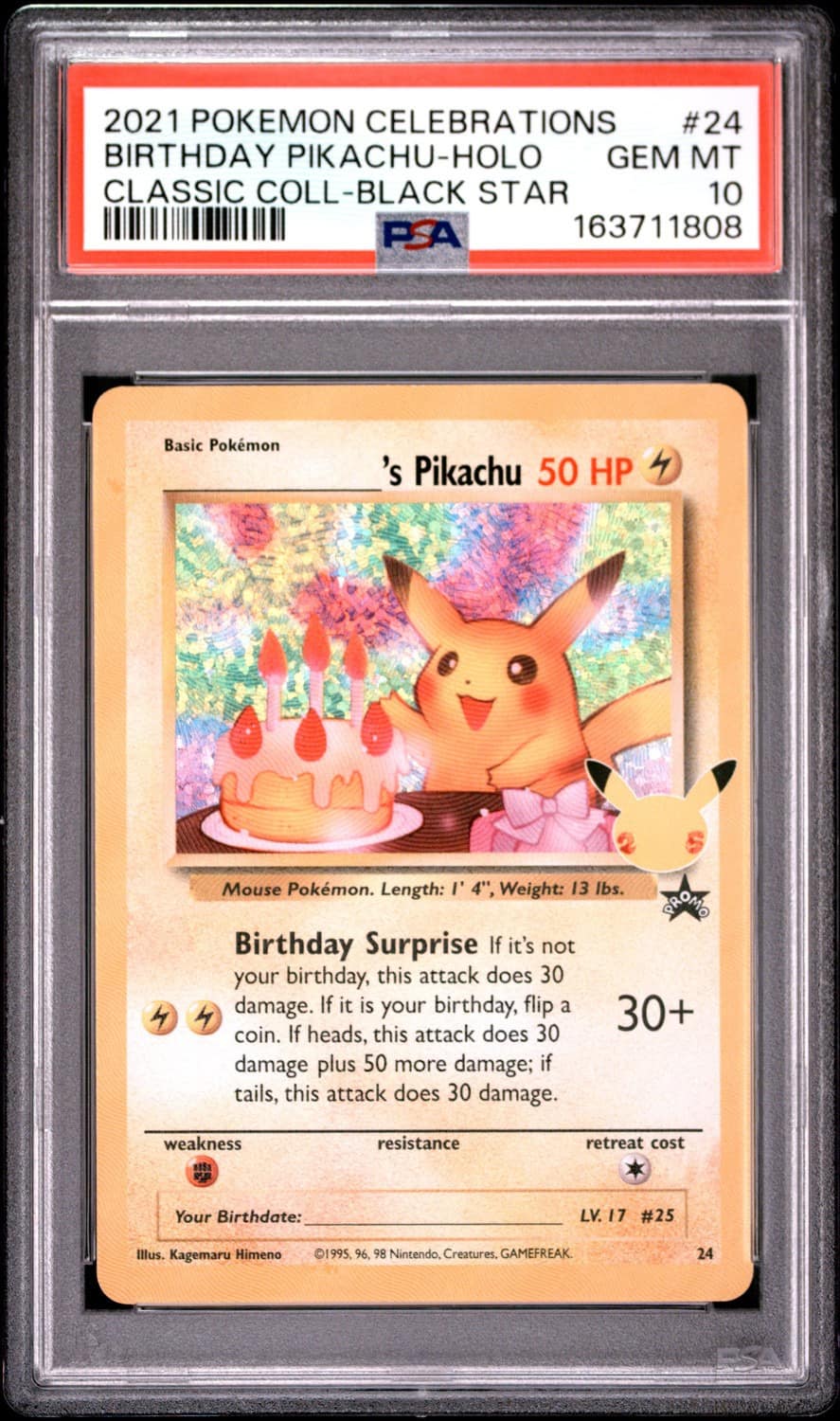 _____'S Pikachu Stamp [25th Anniversary] Textured Confetti Holo