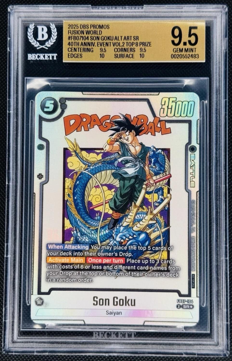 Son Goku Alt Art Sr/(40th Anniversary Event Vol.2 Top 8 Prize)