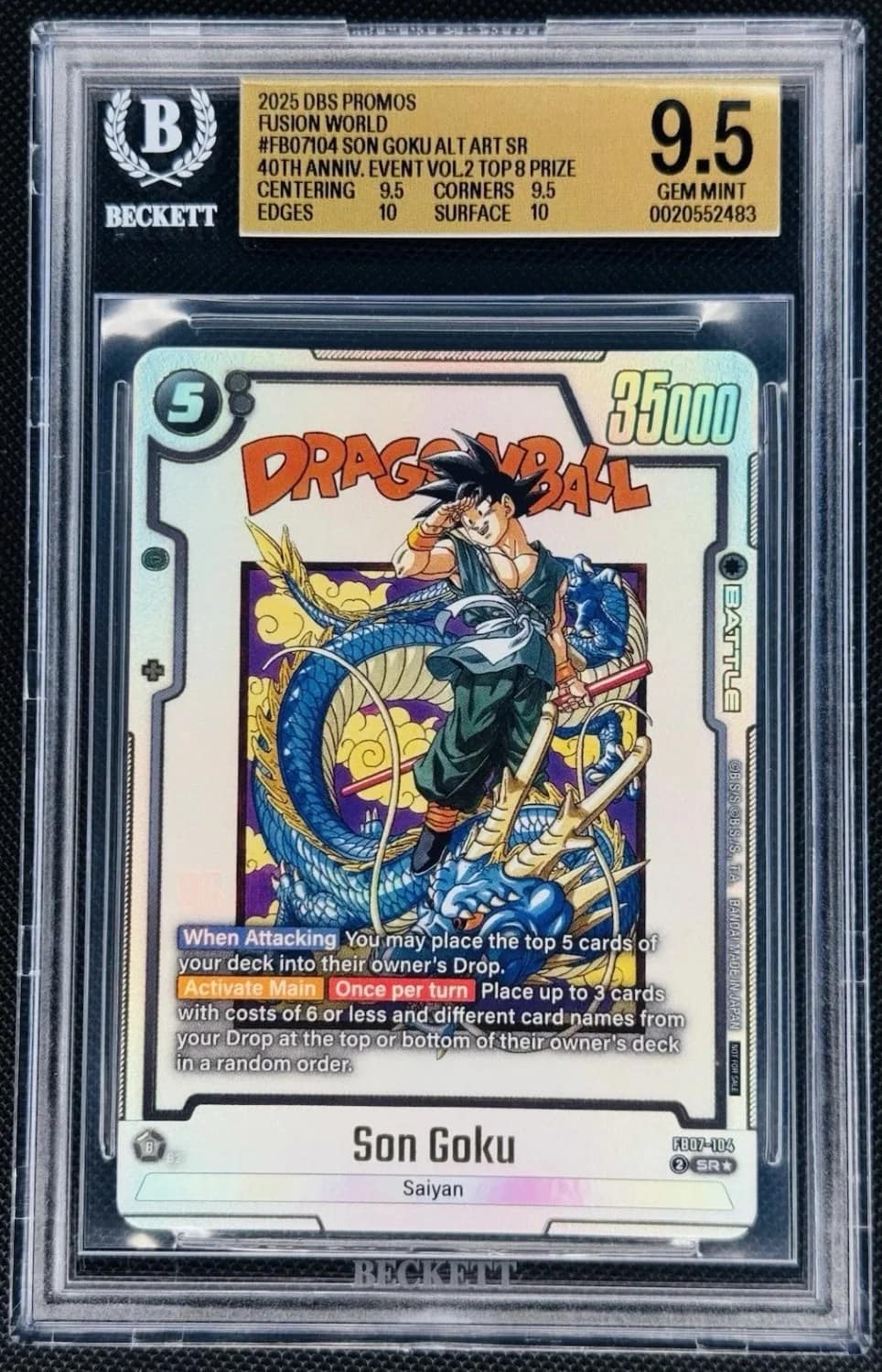 Son Goku Alt Art Sr/(40th Anniversary Event Vol.2 Top 8 Prize)