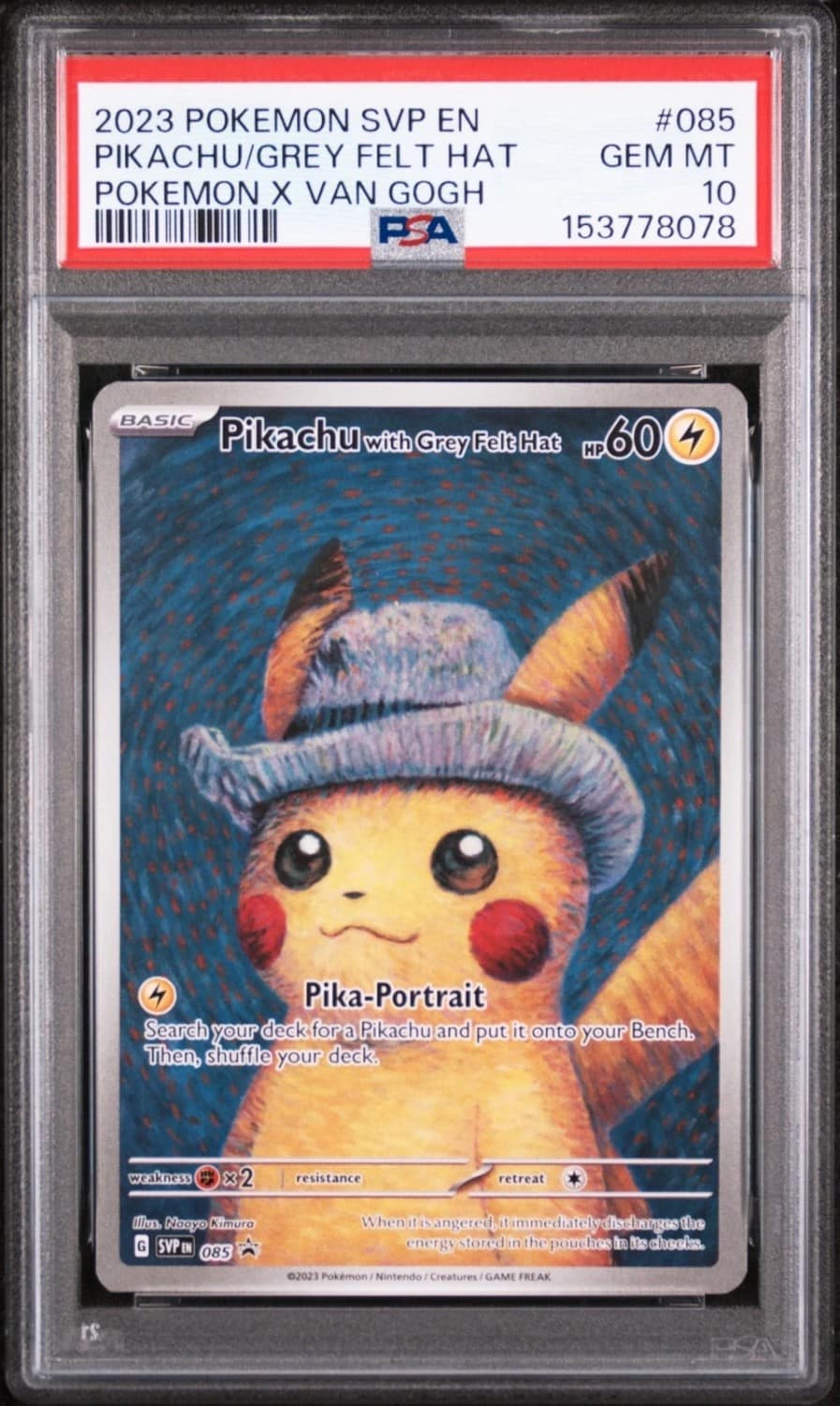 Pikachu/grey Felt Hat