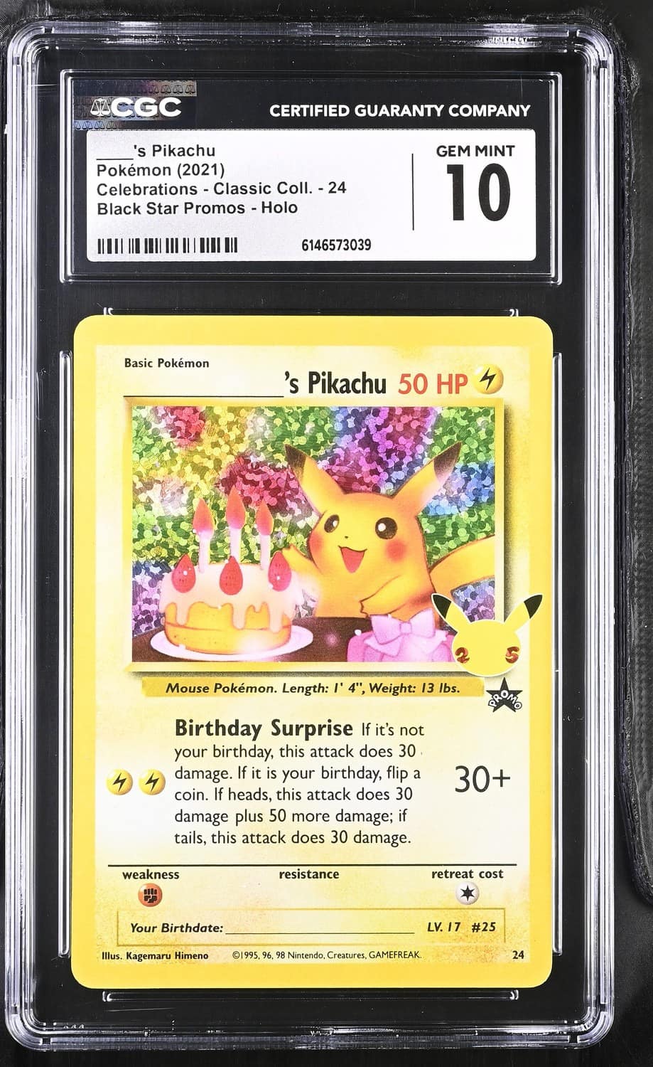 _____'S Pikachu Stamp [25th Anniversary] Textured Confetti Holo