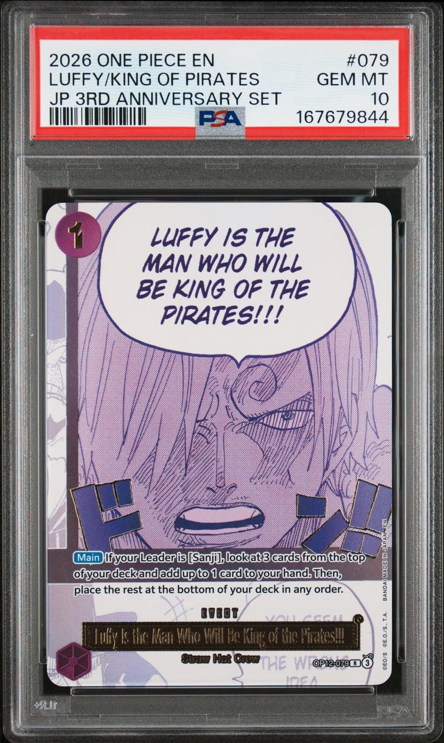Luffy Is The Man Who Will Be King Of The Pirates!!! R/(japanese Version 3rd Anniversary Set)