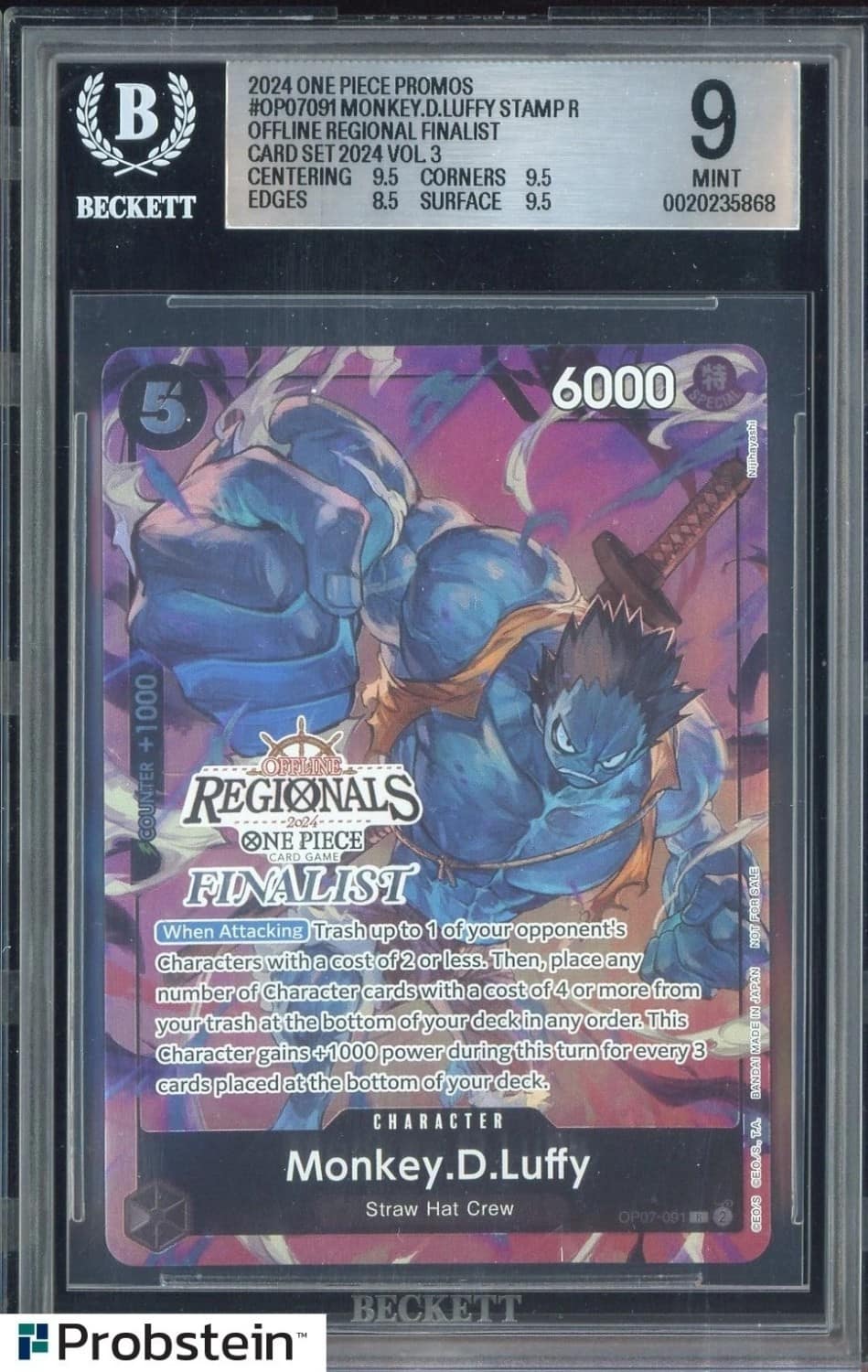 Monkey.d.luffy Stamp R/(offline Regional Finalist Card Set 2024 Vol. 3)