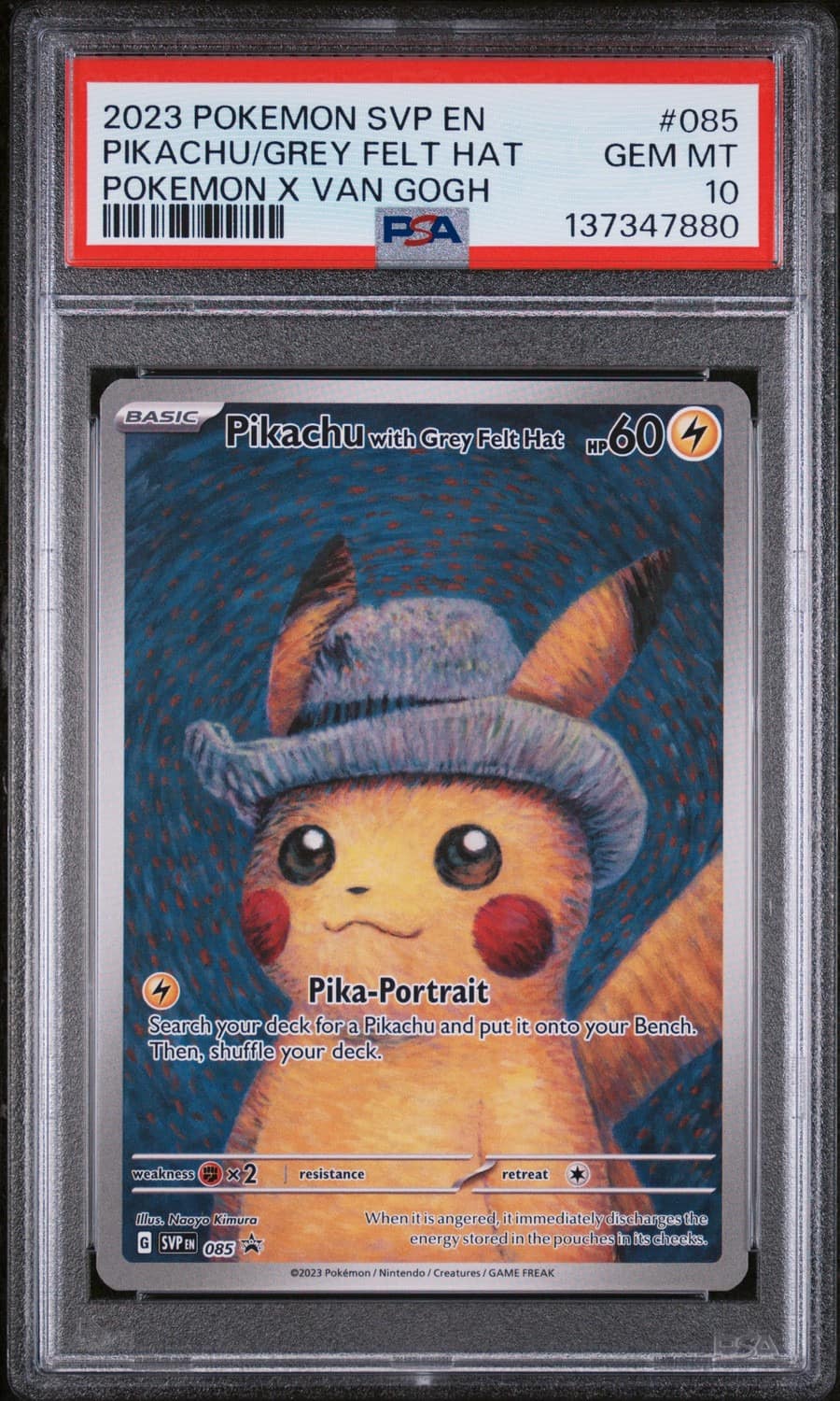 Pikachu/grey Felt Hat