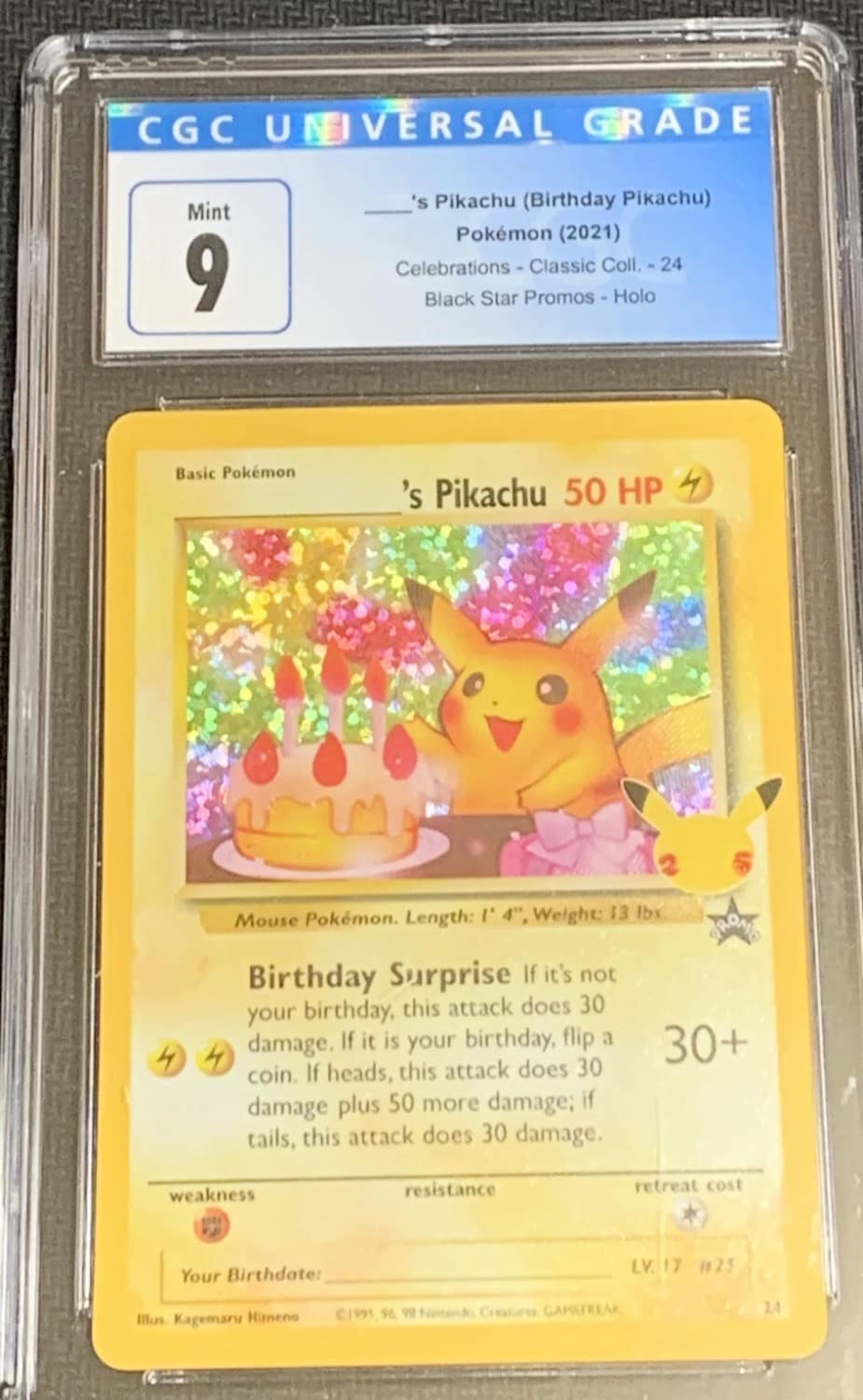 _____'S Pikachu Stamp [25th Anniversary] Textured Confetti Holo