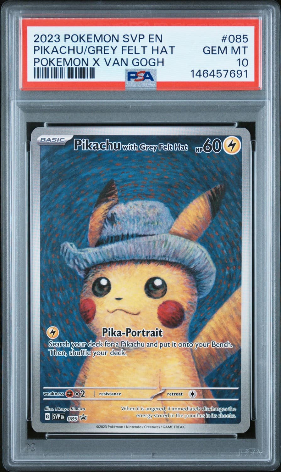 Pikachu/grey Felt Hat