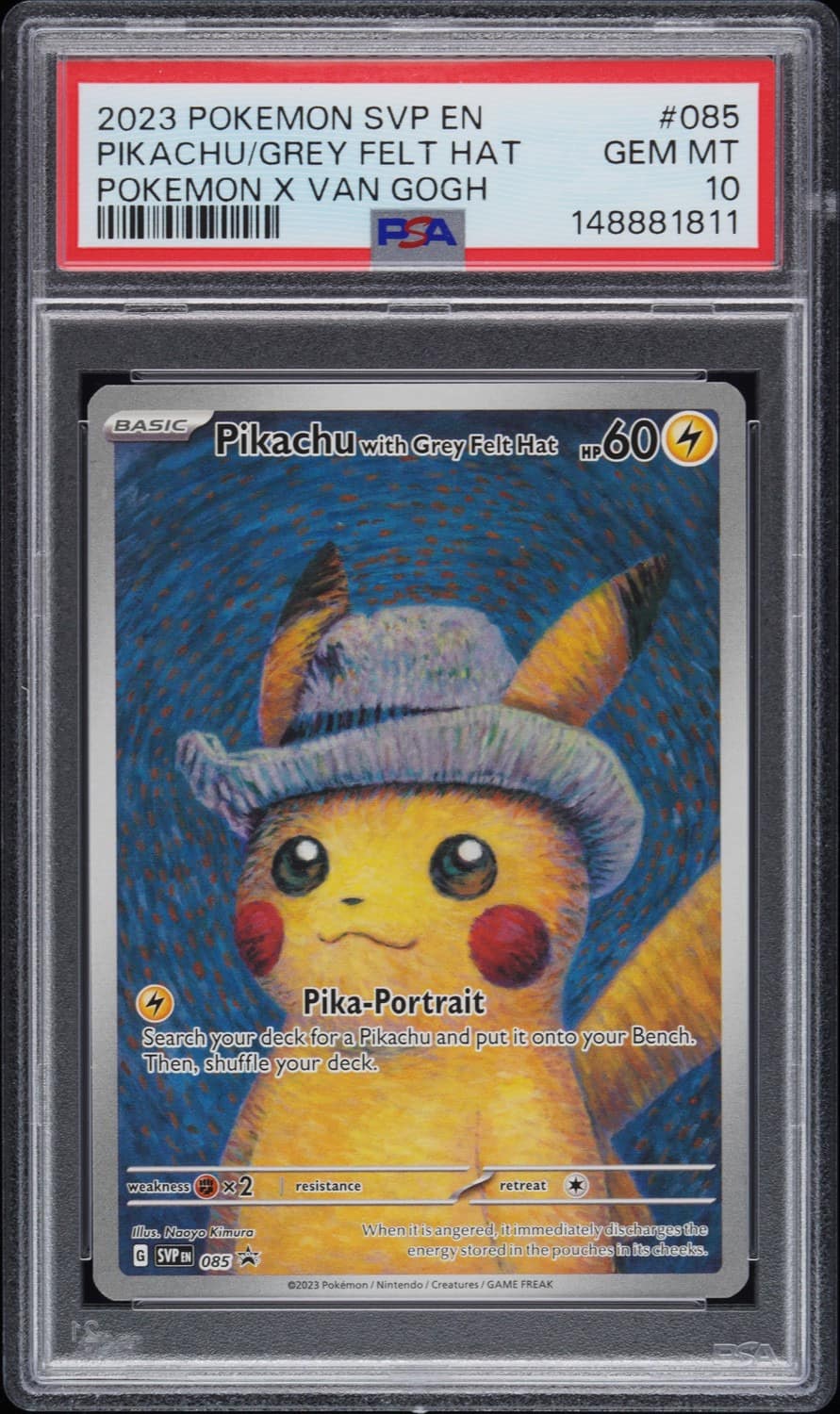 Pikachu/grey Felt Hat