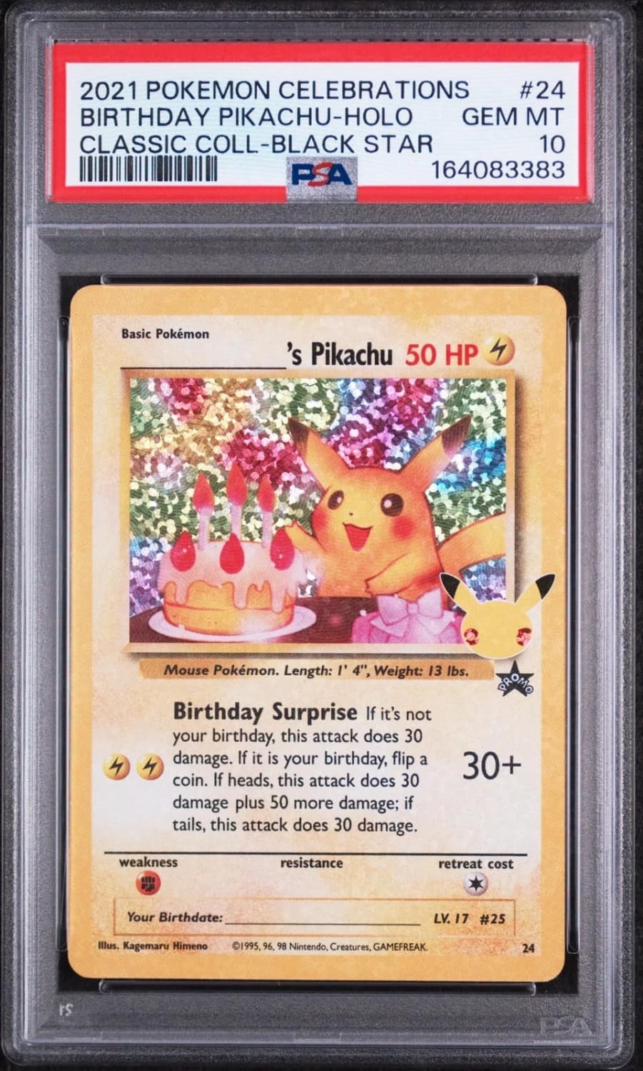 _____'S Pikachu Stamp [25th Anniversary] Textured Confetti Holo
