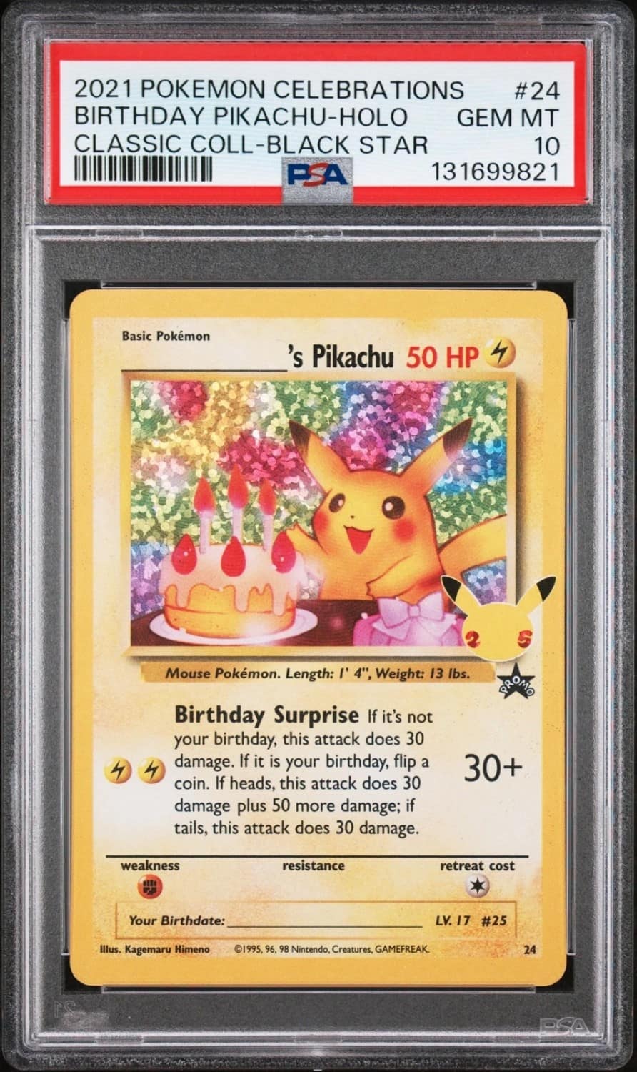 _____'S Pikachu Stamp [25th Anniversary] Textured Confetti Holo