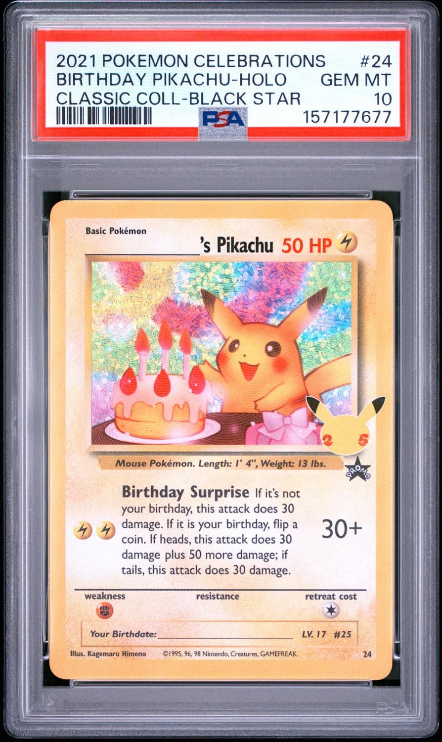 _____'S Pikachu Stamp [25th Anniversary] Textured Confetti Holo
