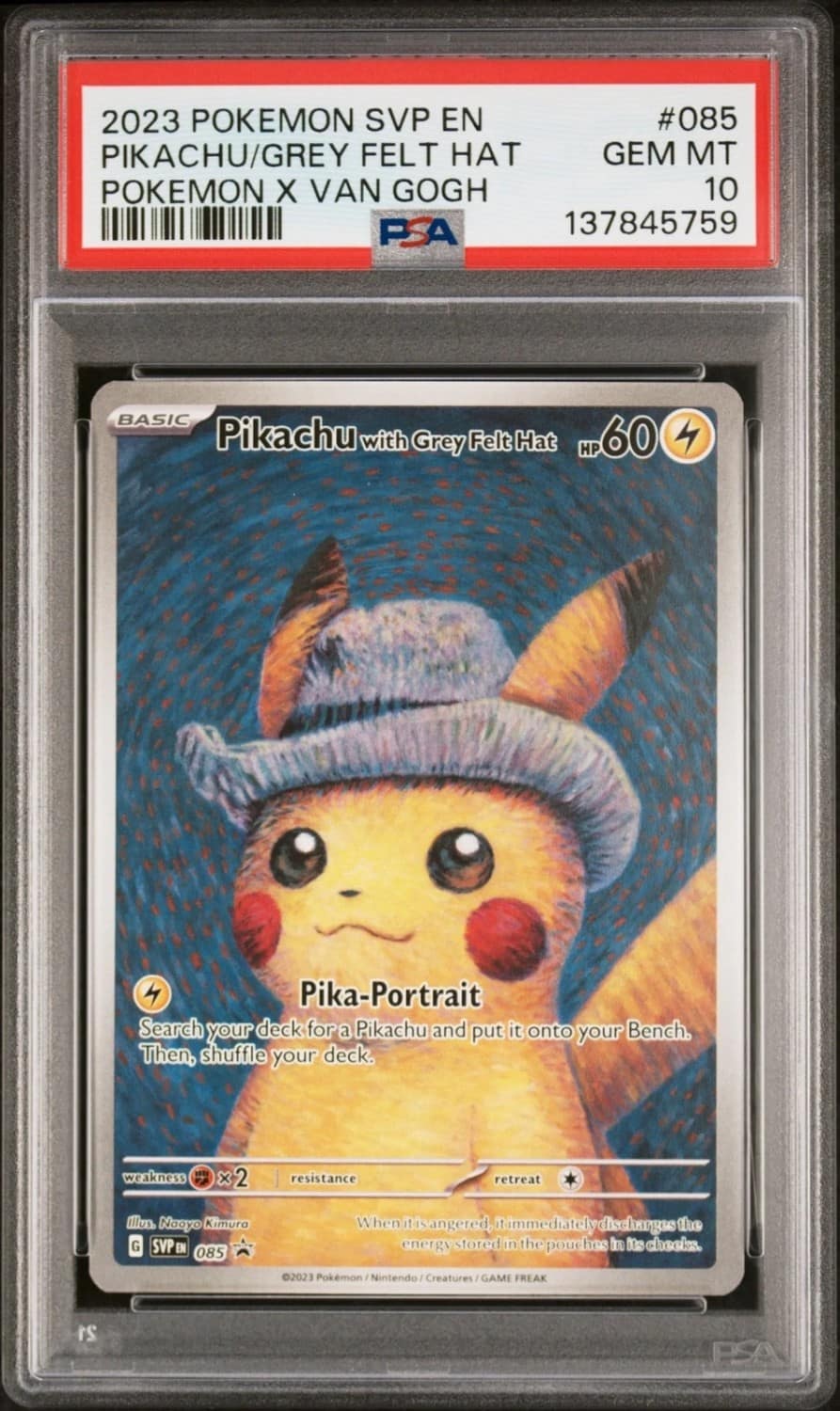 Pikachu/grey Felt Hat