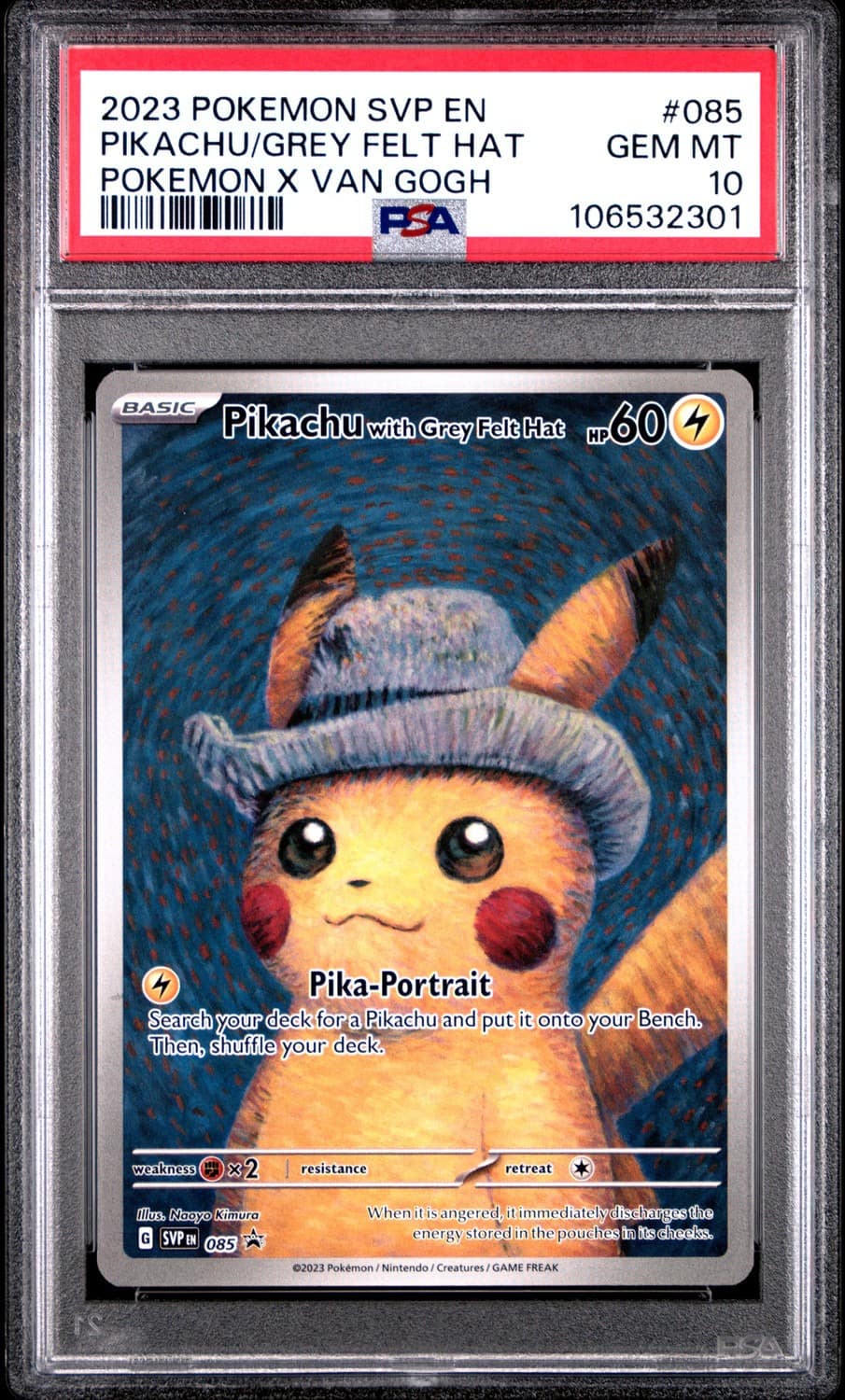 Pikachu/grey Felt Hat