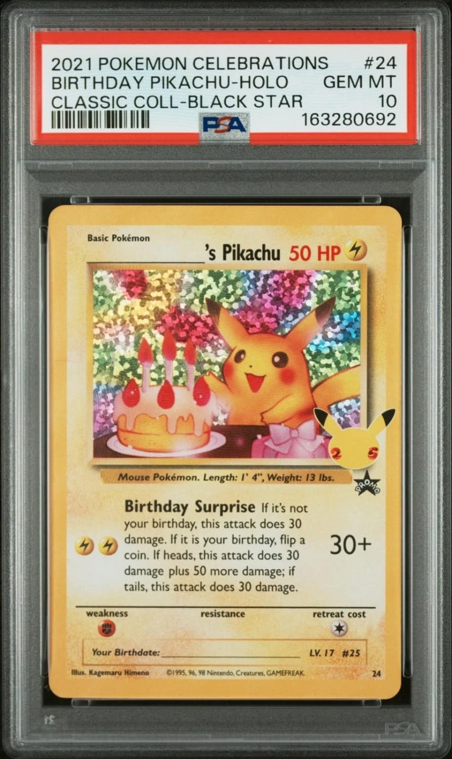 _____'S Pikachu Stamp [25th Anniversary] Textured Confetti Holo
