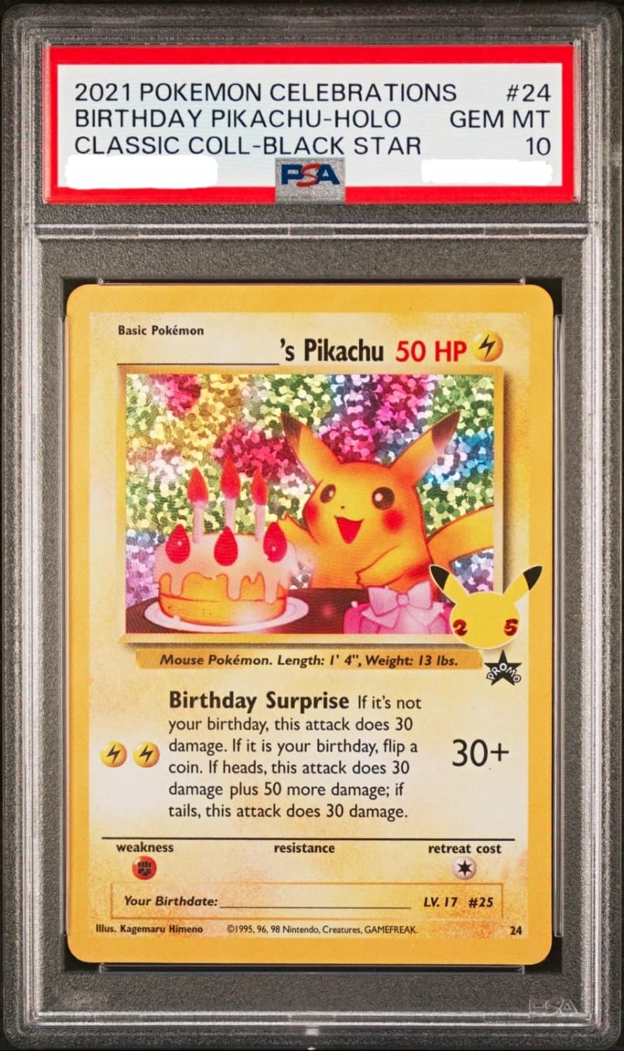 _____'S Pikachu Stamp [25th Anniversary] Textured Confetti Holo